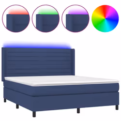 Letto a Molle con Materasso e LED Blu 160x200 cm in Tessutocod mxl 123258 - Vista aggiuntiva 2