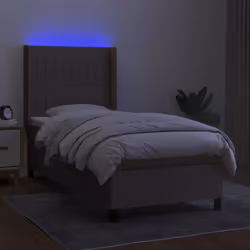 vidaXL Letto a Molle con Materasso e LED Tortora 80x200 cm in Tessuto - Vista aggiuntiva 3