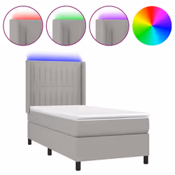 Letto a Molle Materasso e LED Grigio Chiaro 90x190 cm Tessutocod mxl 99328 - Vista aggiuntiva 2