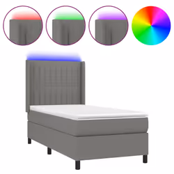 Letto a Molle Materasso e LED Grigio Scuro 100x200cm in Tessutocod mxl 99326 - Vista aggiuntiva 2