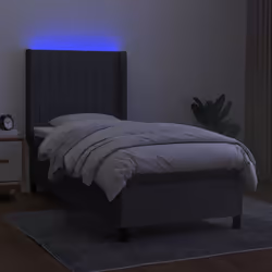 Letto a Molle Materasso e LED Grigio Scuro 100x200cm in Tessutocod mxl 99326 - Vista aggiuntiva 3
