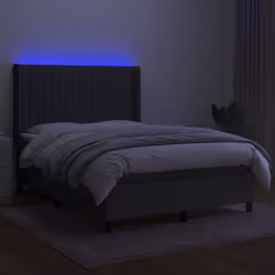 Letto a Molle Materasso e LED Grigio Scuro 140x190cm in Tessutocod mxl 123269 - Vista aggiuntiva 3