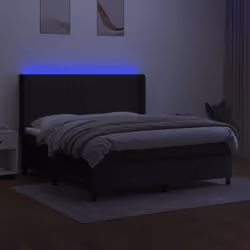 Letto a Molle con Materasso e LED Nero 160x200 cm in Tessutocod mxl 123266 - Vista aggiuntiva 3