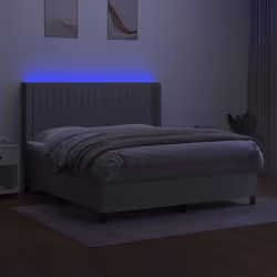 Letto a Molle Materasso e LED Grigio Chiaro 180x200 cm Tessutocod mxl 123268 - Vista aggiuntiva 3