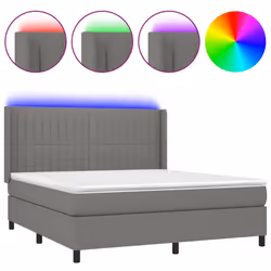 Letto a Molle Materasso e LED Grigio Scuro 180x200cm in Tessutocod mxl 116957 - Vista aggiuntiva 2