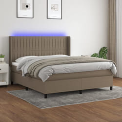 Letto a Molle con Materasso e LED Tortora 180x200 cm in Tessutocod mxl 75343