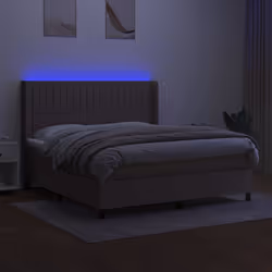 Letto a Molle con Materasso e LED Tortora 180x200 cm in Tessutocod mxl 75343 - Vista aggiuntiva 3