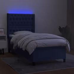 Letto a Molle con Materasso e LED Blu 90x190 cm in Tessutocod mxl 123271 - Vista aggiuntiva 3
