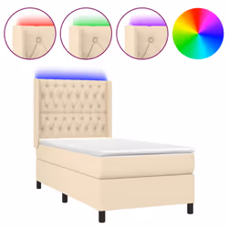 Letto a Molle con Materasso e LED Crema 100x200cm in Tessutocod mxl 75344 - Vista aggiuntiva 2