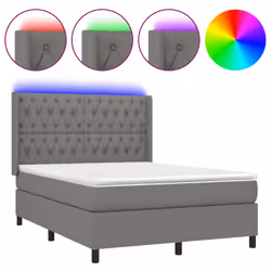 Letto a Molle Materasso e LED Grigio Scuro 140x190cm in Tessutocod mxl 75345 - Vista aggiuntiva 2