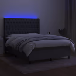 Letto a Molle Materasso e LED Grigio Scuro 140x190cm in Tessutocod mxl 75345 - Vista aggiuntiva 3