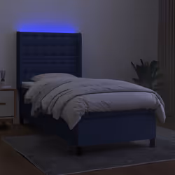 Letto a Molle con Materasso e LED Blu 100x200cm in Tessutocod mxl 123277