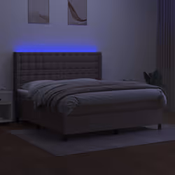 Letto a Molle con Materasso e LED Tortora 180x200 cm in Tessutocod mxl 103768