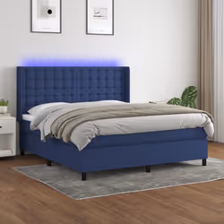 Letto a Molle con Materasso e LED Blu 180x200 cm in Tessutocod mxl 123279