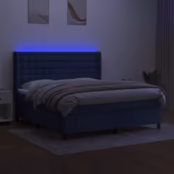 Letto a Molle con Materasso e LED Blu 180x200 cm in Tessutocod mxl 123279