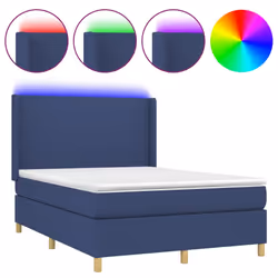 Letto a Molle con Materasso e LED Blu 140x190 cm in Tessutocod mxl 123549