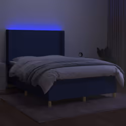 Letto a Molle con Materasso e LED Blu 140x190 cm in Tessutocod mxl 123549