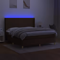 Letto a Molle Materasso e LED MarroneScuro 180x200cm in Tessutocod mxl 123289 - Vista aggiuntiva 3