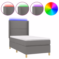 Letto a Molle Materasso e LED Grigio Scuro 100x200cm in Tessutocod mxl 123292 - Vista aggiuntiva 2