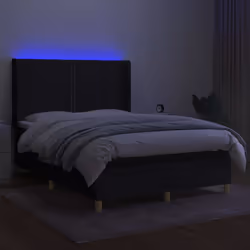 Letto a Molle con Materasso e LED Nero 140x190 cm in Tessuto cod mxl 75368 - Vista aggiuntiva 3