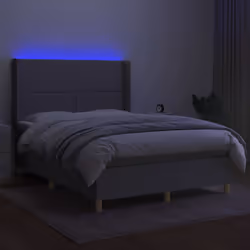Letto a Molle Materasso e LED Grigio Chiaro 140x200 cm Tessutocod mxl 125057 - Vista aggiuntiva 3