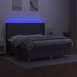 Letto a Molle Materasso e LED Grigio Scuro 180x200cm in Tessutocod mxl 99360 - Vista aggiuntiva 3