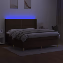 Letto a Molle Materasso e LED MarroneScuro 180x200cm in Tessutocod mxl 99355 - Vista aggiuntiva 3