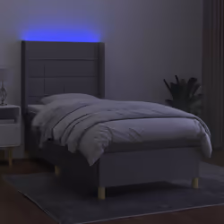Letto a Molle Materasso e LED Grigio Chiaro 100x200 cm Tessutocod mxl 123299 - Vista aggiuntiva 3