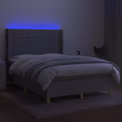Letto a Molle Materasso e LED Grigio Chiaro 140x190 cm Tessutocod mxl 75372 - Vista aggiuntiva 3