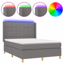 Letto a Molle Materasso e LED Grigio Scuro 140x190cm in Tessutocod mxl 123302 - Vista aggiuntiva 2