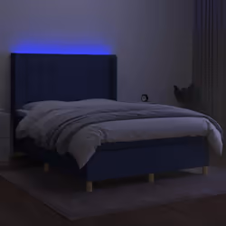 Letto a Molle con Materasso e LED Blu 140x200 cm in Tessutocod mxl 75377 - Vista aggiuntiva 3