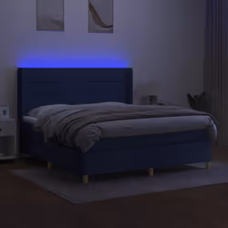 Letto a Molle con Materasso e LED Blu 160x200 cm in Tessutocod mxl 123304 - Vista aggiuntiva 3