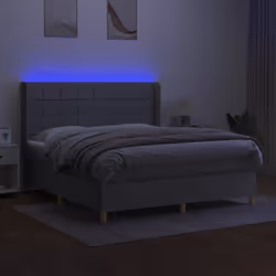 Letto a Molle Materasso e LED Grigio Chiaro 180x200 cm Tessutocod mxl 123305 - Vista aggiuntiva 3