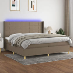 Vidaxl - Letto a Molle Materasso e led tortora 200x200cm in Tessuto
