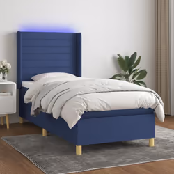 Letto a Molle con Materasso e LED Blu 90x190 cm in Tessutocod mxl 123312