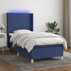 Letto a Molle con Materasso e LED Blu 90x190 cm in Tessutocod mxl 123312