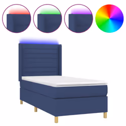 Letto a Molle con Materasso e LED Blu 90x190 cm in Tessutocod mxl 123312