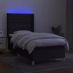 Letto a Molle con Materasso e LED Nero 90x200 cm in Tessutocod mxl 75379 - Vista aggiuntiva 3