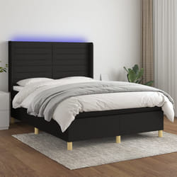 Letto a Molle con Materasso e LED Nero 140x190 cm in Tessutocod mxl 99372