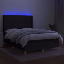 Letto a Molle con Materasso e LED Nero 140x190 cm in Tessutocod mxl 99372 - Vista aggiuntiva 3