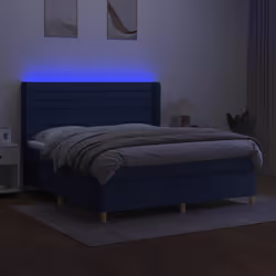 Letto a Molle con Materasso e LED Blu 160x200 cm in Tessutocod mxl 75389 - Vista aggiuntiva 3