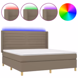 Letto a Molle con Materasso e LED Tortora 180x200 cm in Tessutocod mxl 123314 - Vista aggiuntiva 2
