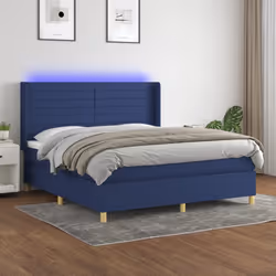 Letto a Molle con Materasso e LED Blu 180x200 cm in Tessutocod mxl 99371