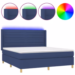Letto a Molle con Materasso e LED Blu 180x200 cm in Tessutocod mxl 99371
