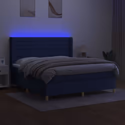 Letto a Molle con Materasso e LED Blu 180x200 cm in Tessutocod mxl 99371