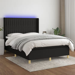 Letto a Molle con Materasso e LED Nero 140x190 cm in Tessutocod mxl 99376