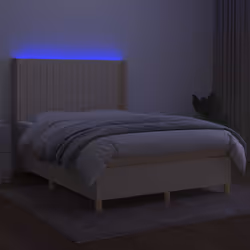 Letto a Molle con Materasso e LED Crema 140x190 cm in Tessutocod mxl 123321 - Vista aggiuntiva 3