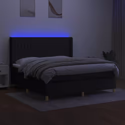 Letto a Molle con Materasso e LED Nero 180x200cm in Tessutocod mxl 123325 - Vista aggiuntiva 3