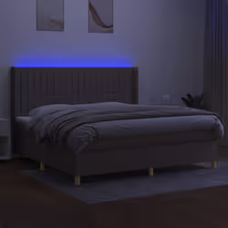 Letto a Molle Materasso e LED tortora 200x200cm in Tessutocod mxl 99378 - Vista aggiuntiva 3