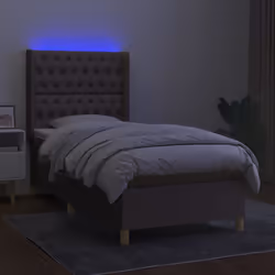 vidaXL Letto a Molle con Materasso e LED Tortora 80x200 cm in Tessuto - Vista aggiuntiva 3